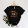 Flannels pumpkins bonfires on heather peach T-shirt