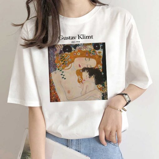 Gustav Klimt Mother and child Three Ages of Woman white t-shirt