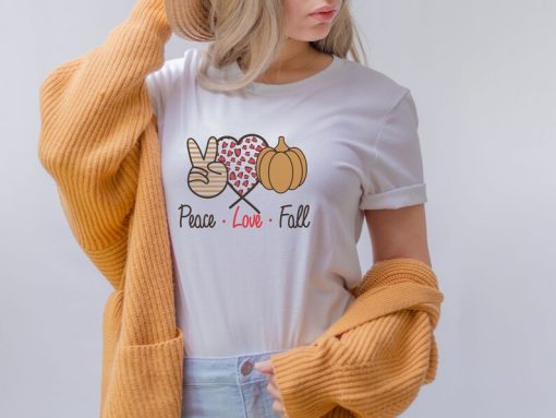 Peace Love Fall Women Tshirt