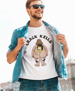 90s Bart Simpson Crack Kills Parody Tee T-Shirt