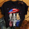 America Cat Under Umbrella Shirt