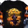 Halloween Black Cat Witch Shirt