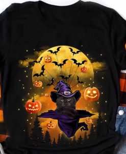 Halloween Black Cat Witch Shirt
