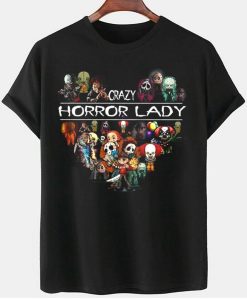 Heart Crazy Horror Lady Cotton Unisex T-Shirt