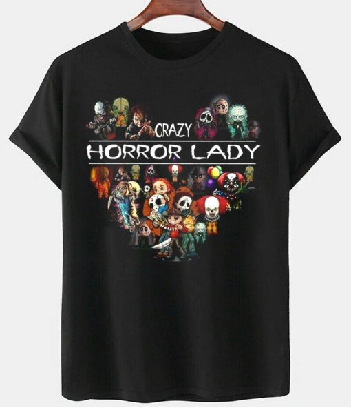 Heart Crazy Horror Lady Cotton Unisex T-Shirt