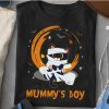 Mummy's Boy Black Cat Kitty Mother Halloween Tshirt