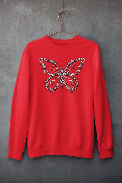 Barbed Wire Butterfly Unisex Sweatshirt