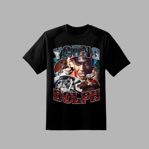 Young Dolph inspired 90s style retro vintage graphic t shirt