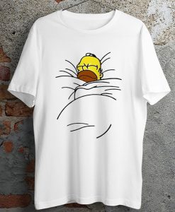Homer Simpson Sleeping Lazy The Simpson Funny Cartoon Graphic T-Shirt