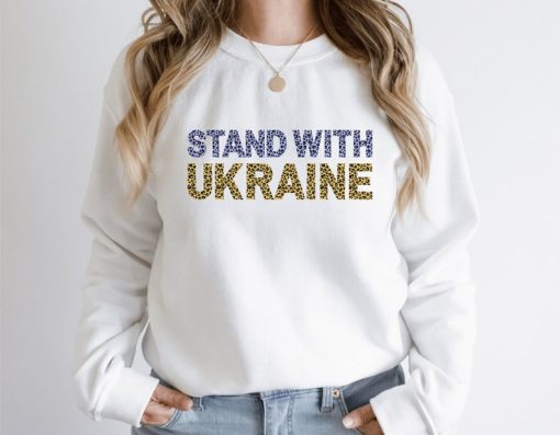 Stand with Ukraine Leopard sweatshirt