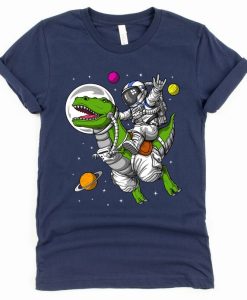 Astronaut Riding T-Rex Dinosaur Shirt