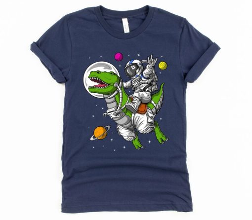 Astronaut Riding T-Rex Dinosaur Shirt