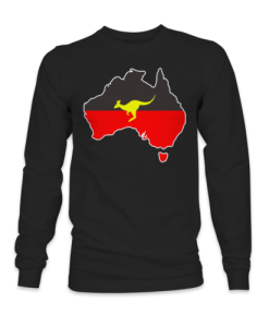 Australia country flag kangaroo animal long sleeve sweatshirt