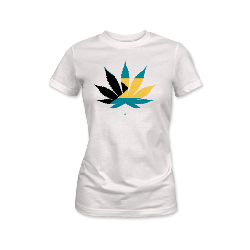 Bahamas country flag on a marijuana leaf women shirt