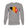 Belgium country flag with a heart on it long sleeve sweatshirt