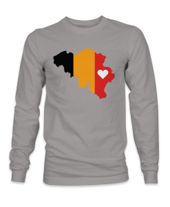 Belgium country flag with a heart on it long sleeve sweatshirt