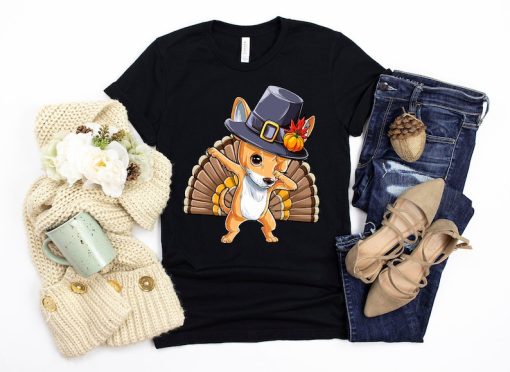 Dabbing Chihuahua Thanksgiving Shirt