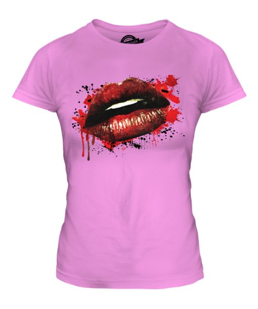 GRUNGE LIPS PRINTED LADIES T-SHIRT