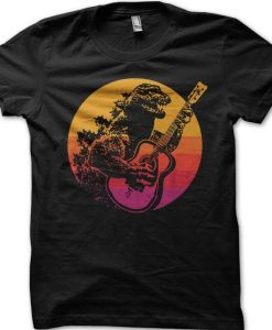 Godzilla rocking Guitar t shirt