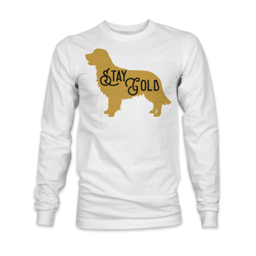 Golden retrievers dog puppy animal pet stay gold long sleeve sweatshirt