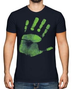 HAND PRINT PRINTED MENS T-SHIRT