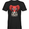 Indonesia country flag on an elephant with glasses on t-shirt