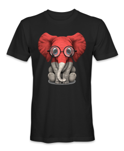 Indonesia country flag on an elephant with glasses on t-shirt