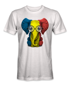 Romania country flag on an elephant t-shirt