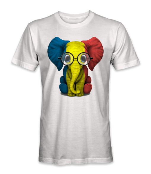 Romania country flag on an elephant t-shirt