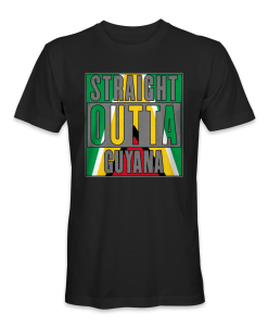 Straight outta Guyana country flag t-shirt