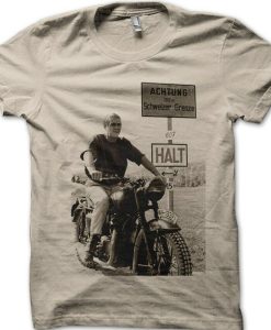 The Great Escape Biker Motorcycle WW2 movie cotton t-shirt