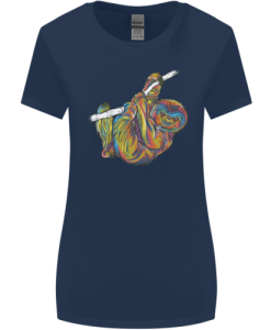 A Colourful Sloth on a Branch Womens T-Shirt