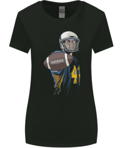 American Football Player Holding a Ball Womens T-Shirt