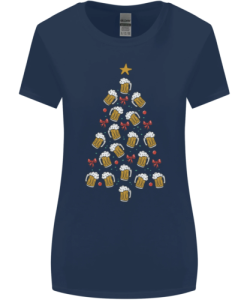 Beer Christmas Tree Womens T-Shirt