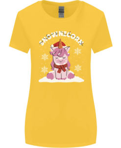 Christmas Snowicorn Funny Xmas Unicorn Womens T-Shirt