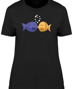 Fishes Kissing Cartoon Women's T shirt