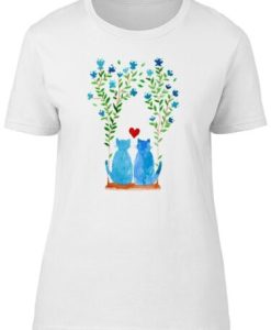 Floral Kitten In Love t shirt