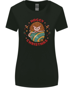 Funny Hoggy Christmas Hedgehog Womens T-Shirt