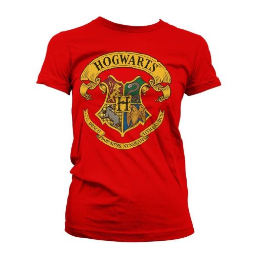 Hogwarts Crest Red Fitted T-Shirt