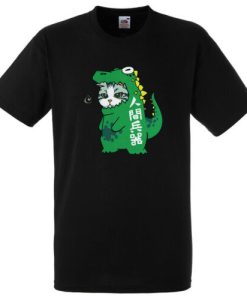 Kawaii Dinosaur Cat Short Sleeve T Shirt