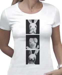 Rabbids 3 Wise Rabbids White Fitted T-Shirt