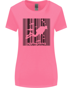 Scuba Barcode Diving Diver Dive Funny Womens T-Shirt