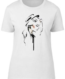 Sketch Of A Woman In A Hat t shirt