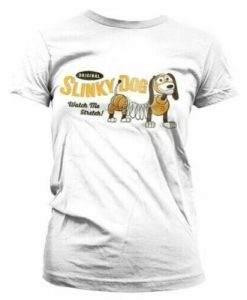 Slinky Dog White Fitted T-Shirt