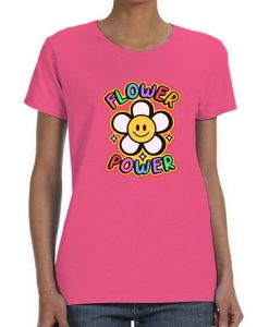 Smile Face Flower Power Shaped T-shirt