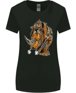 Steampunk Rhino Rhinoceros Womens T-Shirt