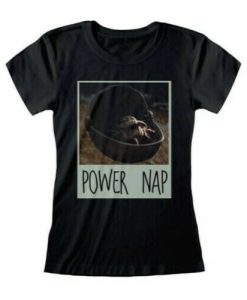 The Mandalorian Power Nap Black Fitted T-Shirt