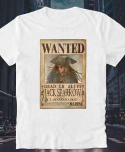 Caribbean Jack Sparrow Wanted Poster T-Shirt