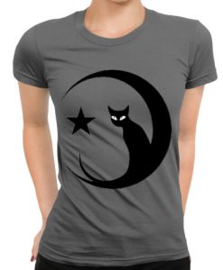 Cat Moon Star Womens T-Shirt