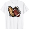 Leopard Football Love Heart Football Lover Football Season T-Shirt